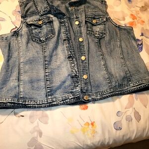 Plus size denim vest